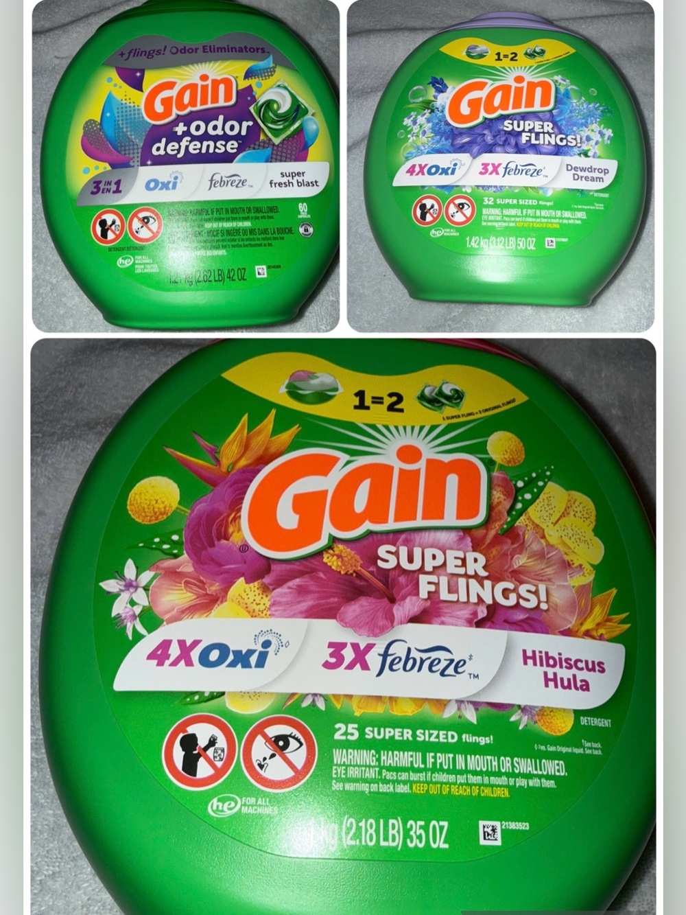 Gain flings laundry pods